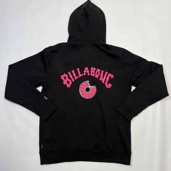 Billabong Simpsons Hoodie Mens Medium Pullover Donut Graphic Sweatshirt - Picture 1 of 8